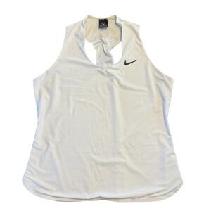 Nike Womems white racerback tank, moisture wicking, mesh, XL